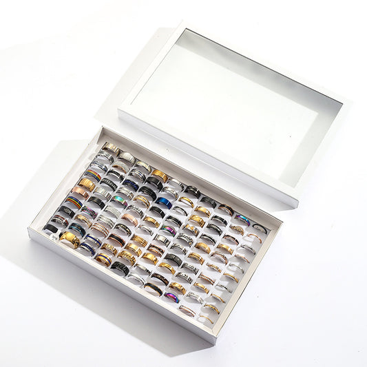 Men's Ornament Source Set Personality Mixed Color Rings
