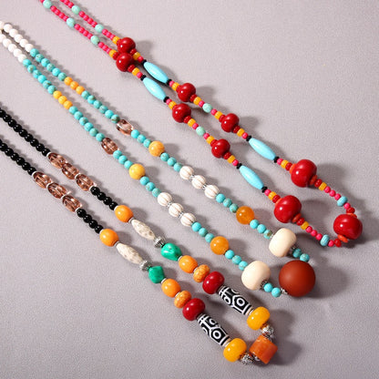 Women's & Men's Style Tibetan Retro Long For Turquoise Necklaces