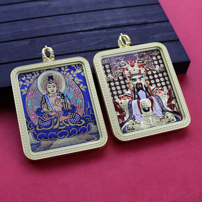 Eight Guards Dragon Five Master Three-dimensional Double-sided Tibetan Pendants