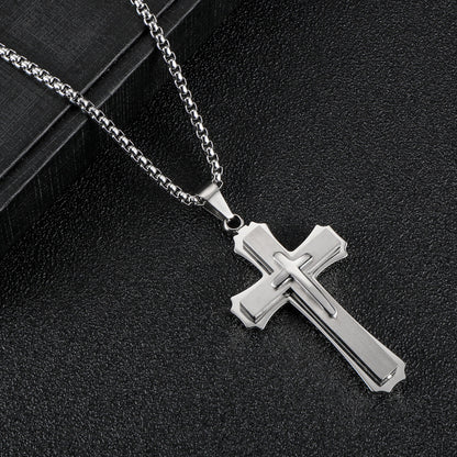 Ornament Stainless Steel Cross Shelf Titanium No Pendants