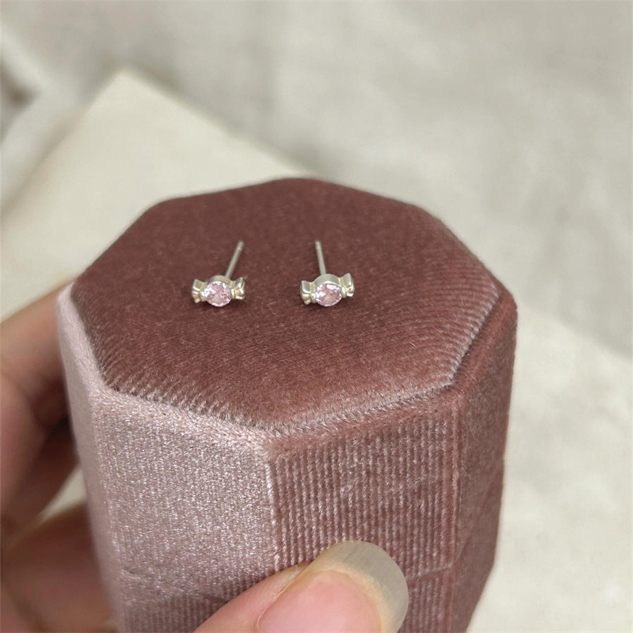 Women's Korean Style Zircon Butterfly Pearl Sier Needle Light Luxury Earrings