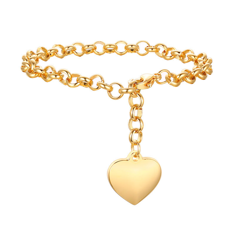 Women's Stainless Steel Heart Shaped Love Accessories Bracelets