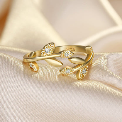 Small Clear Diamond Olive Open Fashion Rings