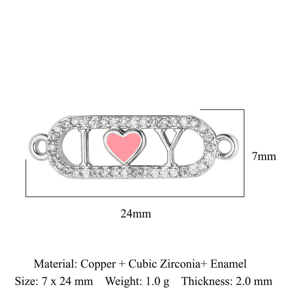 Heart Family Three Copper Zircon Ornament Pendants