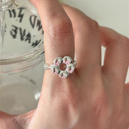 Small Beads Irregular Twin Open Niche Rings