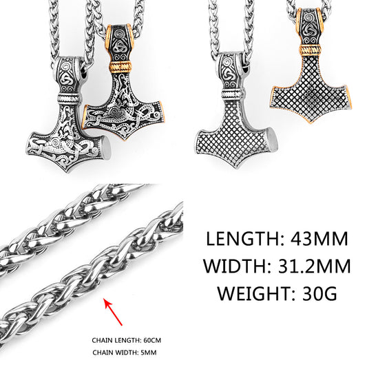 Men's Fashion Viking Triangle Knot Logo Quake Titanium Steel Personalized Pendants