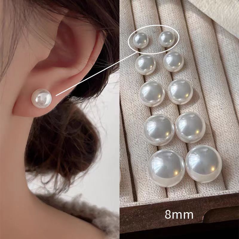 Flour Light Pearl Female Sier Needle Luxury Temperament Earrings