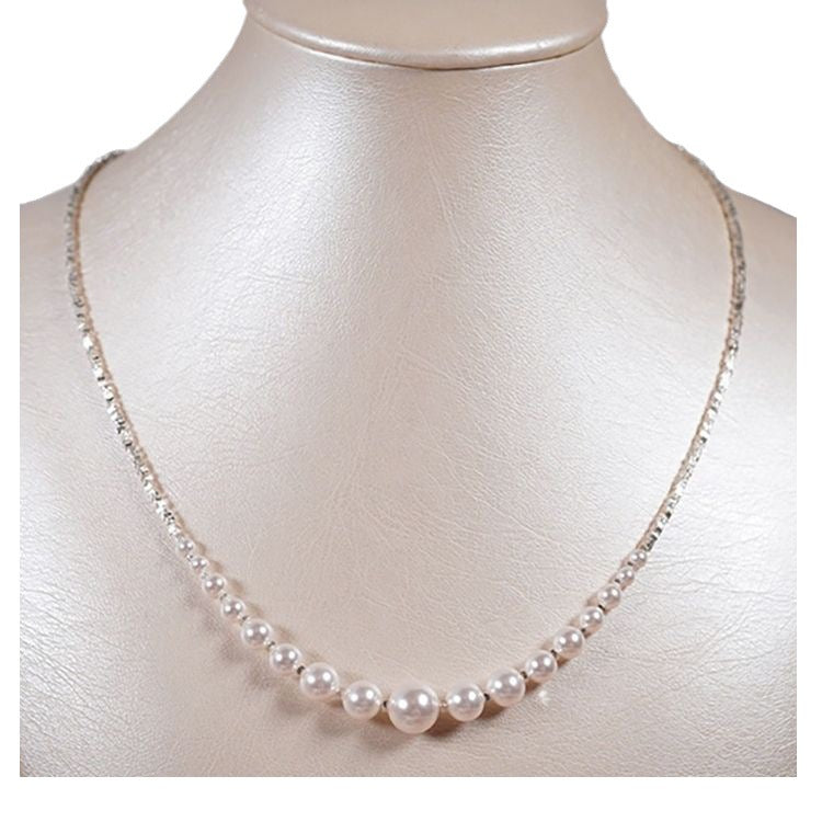 Women's Pieces Of Large Spacer Pearl Smile Necklaces