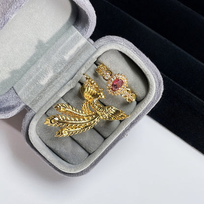 Retro Golden Phoenix Female Affordable Luxury Fashion Rings