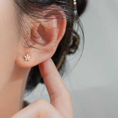 Star Ear Full Diamond Mini Pentagram Earrings