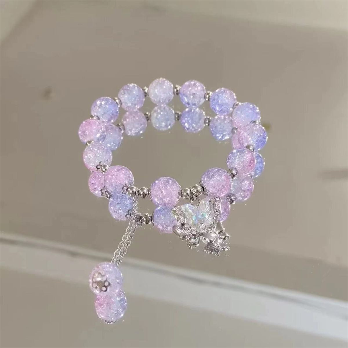 Peach Butterfly Beaded Girlfriends Niche Super Fairy Bracelets