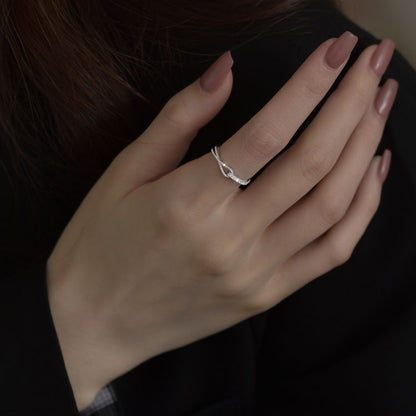 Buckle Female Design Interwoven Light Luxury High-grade Cold Rings