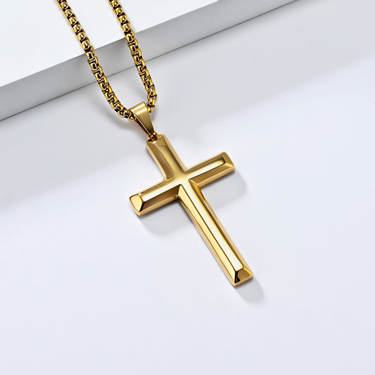 Women's & Men's Unisex Style Titanium Steel Cross Glossy Pendants