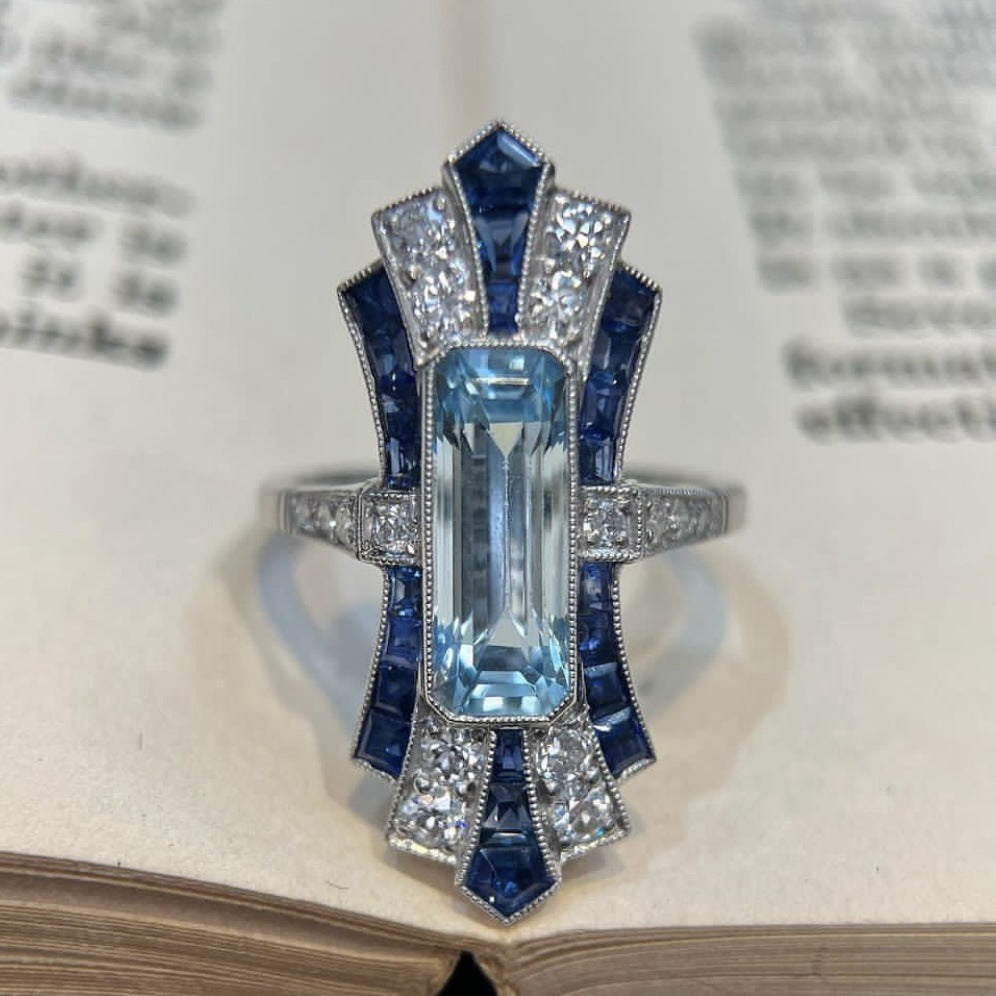 Jewelry Sapphire Classic Palace Style Zircon Rings