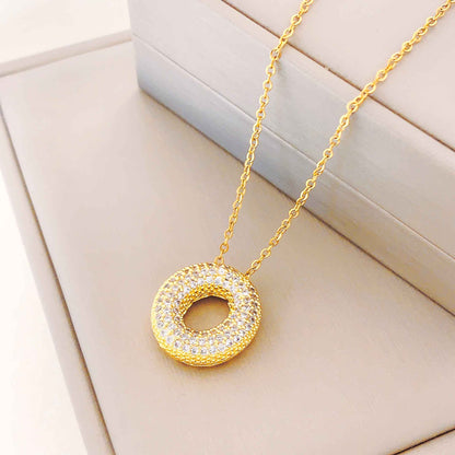 Women's Letter Hip Hop Full Zircon Exquisite Necklaces