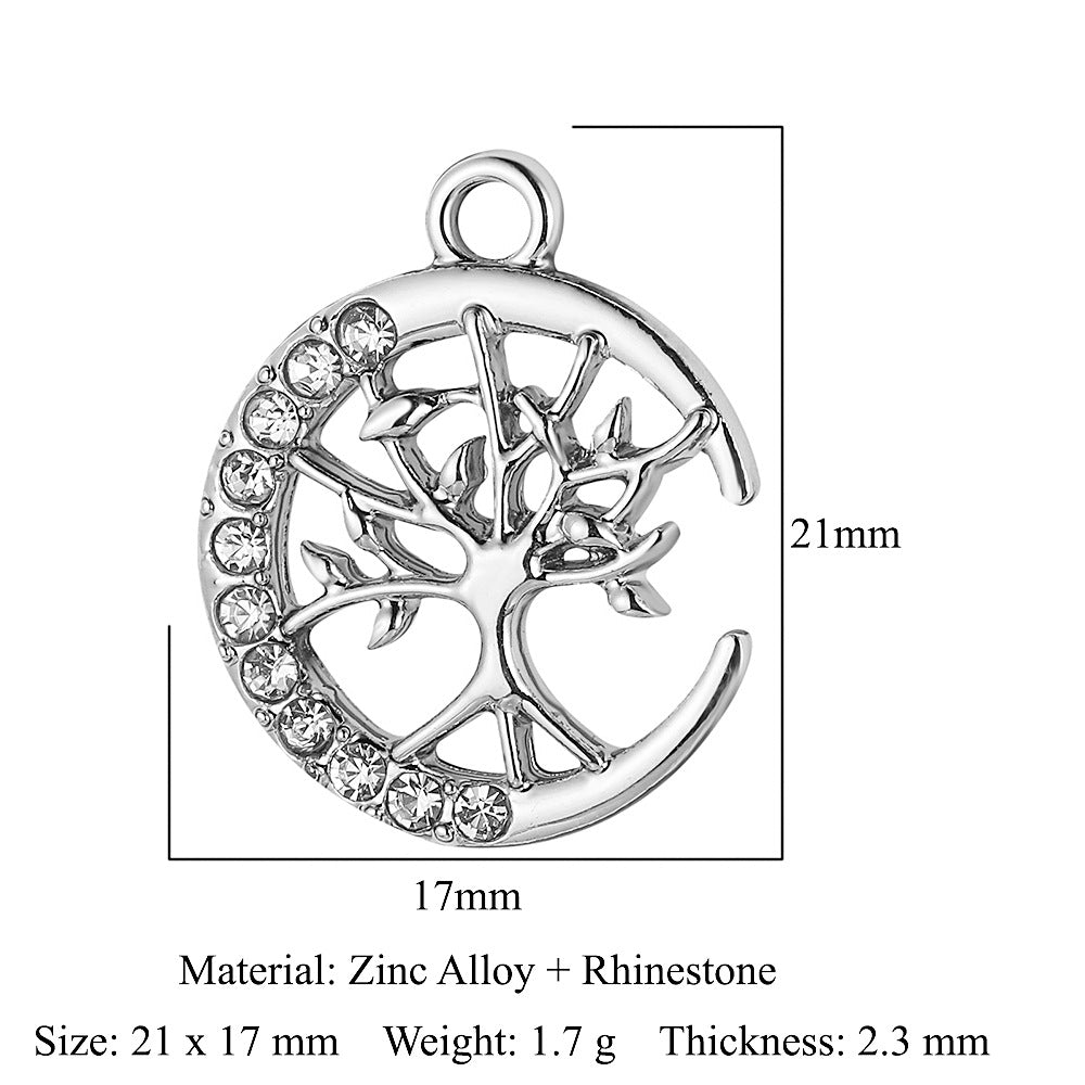 Leaf Zinc Alloy Lucky Tree Peach Heart Pendants