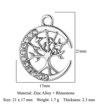 Leaf Zinc Alloy Lucky Tree Peach Heart Pendants