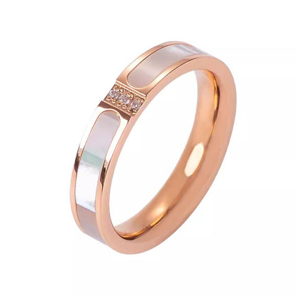 Color Shell Titanium Steel Rose Gold Rings