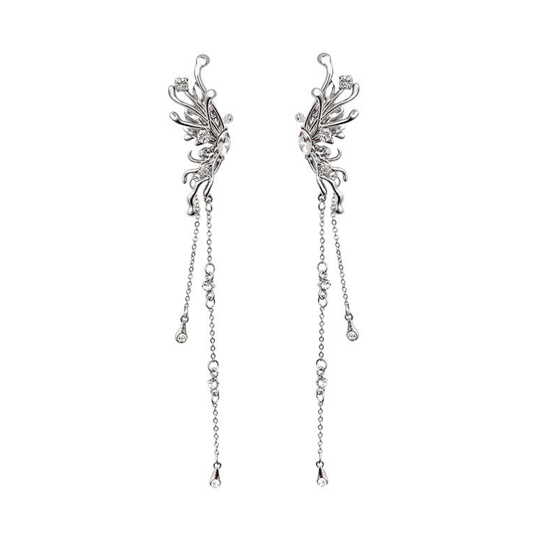 Elf Butterfly Tassel Ear Clip Female Fashion Earrings