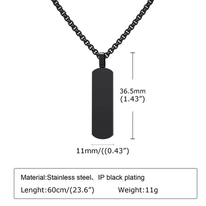 Men's Trendy Hip Hop Jewelry Square Black Pendants