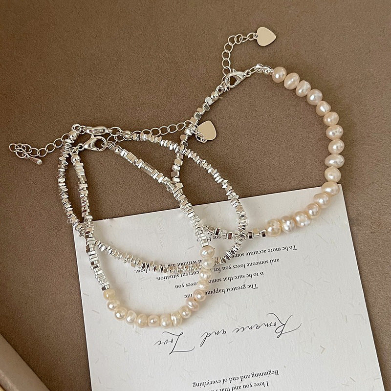 Women's Of Sier Baroque Freshwater Pearl For Light Bracelets