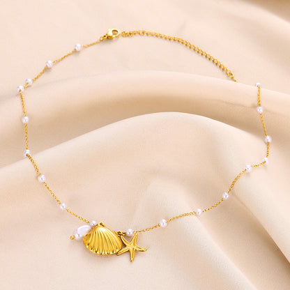 Summer Beach Style Shell Stainless Steel Necklaces
