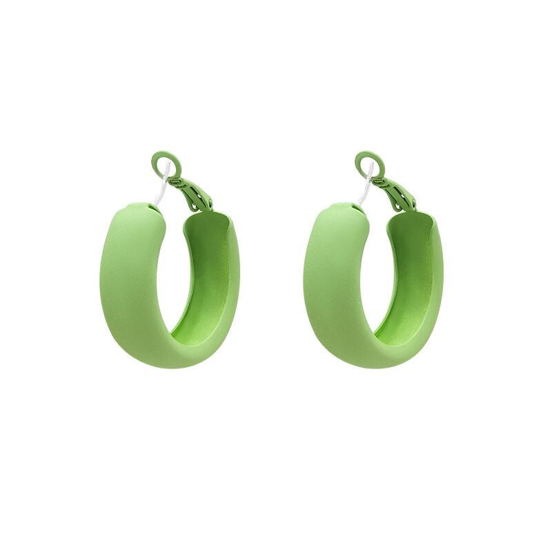 Women's Sier Geometric Macaron Color Summer Candy Earrings