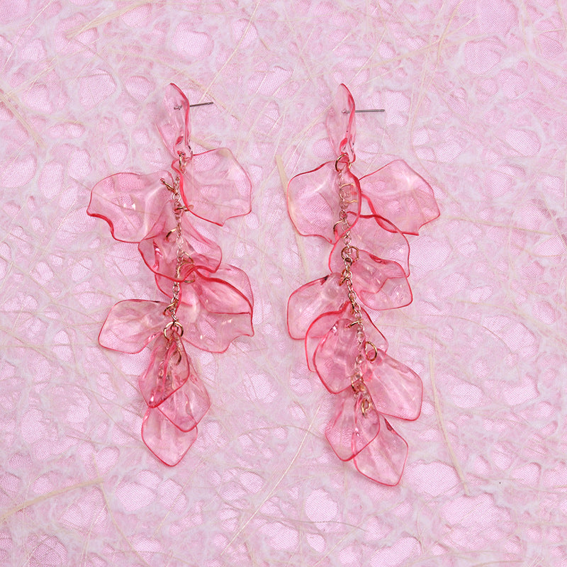 Women's Tassel Petal High Profile Fashion Personality Earrings