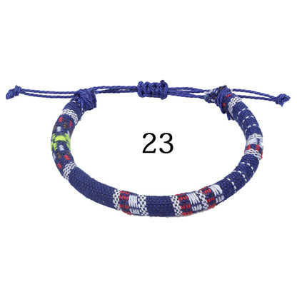 Style Hand Weaving Blue Little Colorful Surfing Bracelets