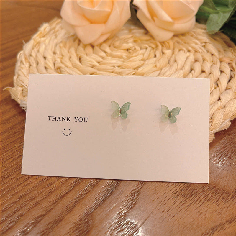 Sterling Sier Needle Three-dimensional Butterfly Suit Combination Simple Earrings