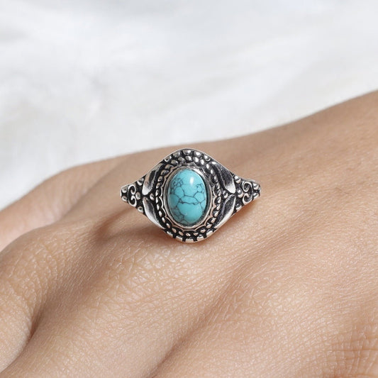 Women's Turquoise Creative Butterfly Shape Jewelry Electroplating Rings
