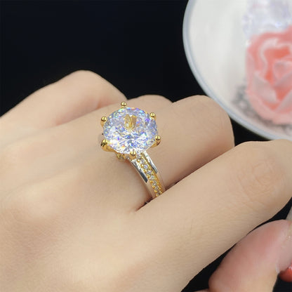 Two-color Electroplating Simple Temperament Spodumene Purple Pink White Rings