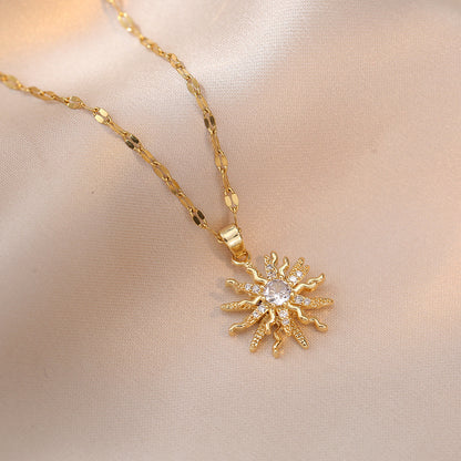 Women's Steel Sun Ball Retro Affordable Luxury Elegant Necklaces