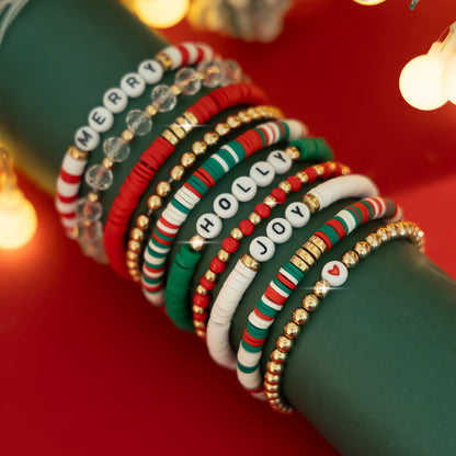 Ornament Christmas Snowflake Polymer Clay Cute Style Bracelets