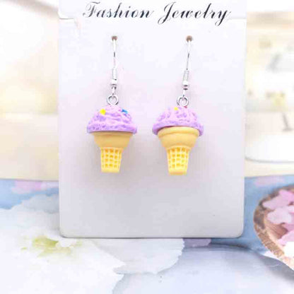 Ice Cream Candy Drink Resin Homemade Earrings