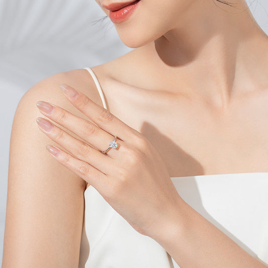 Big Diamond Female Light Luxury Super Flash Artificial Rings