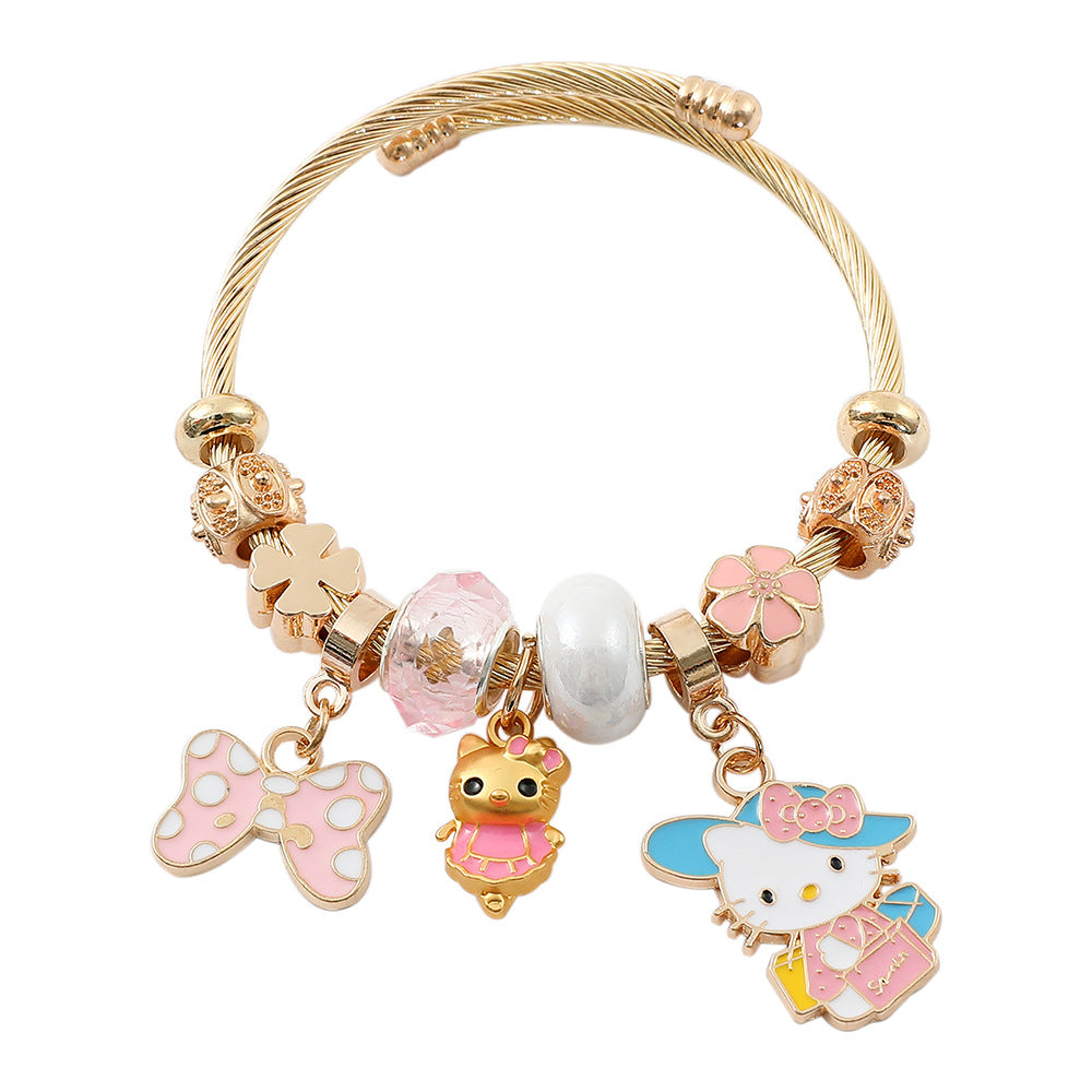 Anime Hello Kitty Clow Beaded Ornament Bracelets