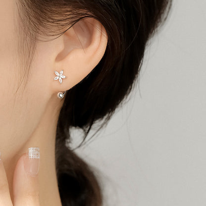 Women's Screw Exquisite High-grade Design Mori Style Small Clear Ding Earrings