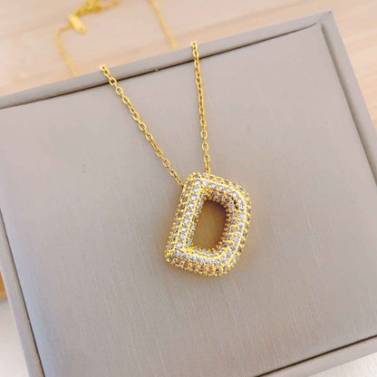Women's Letter Hip Hop Full Zircon Exquisite Necklaces