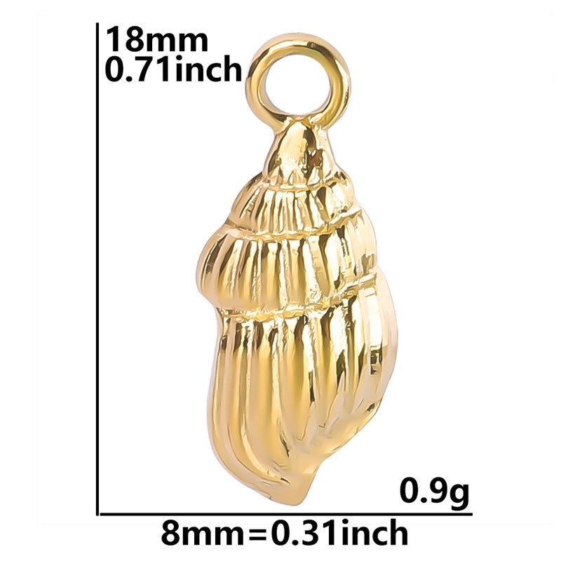 Steel Accessories Golden Conch Titanium Colorful Pendants