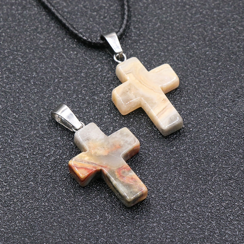 Pink Crystal Christmas Gift Cross Sweater Pendants