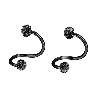 Geometric Metal Stainless Steel Rhinestone Club Earrings