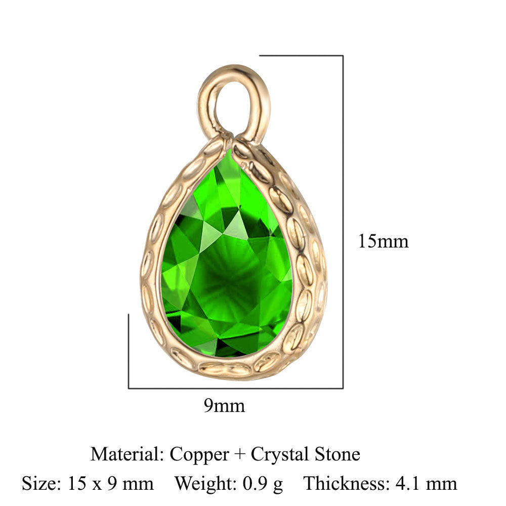 Copper Glass Crystal Geometric Round Ornament Pendants