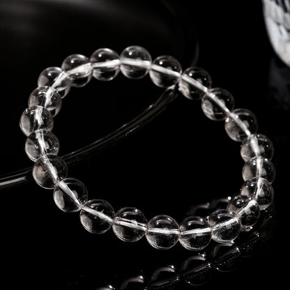 Natural White Crystal Transparent Round Beads Bracelets