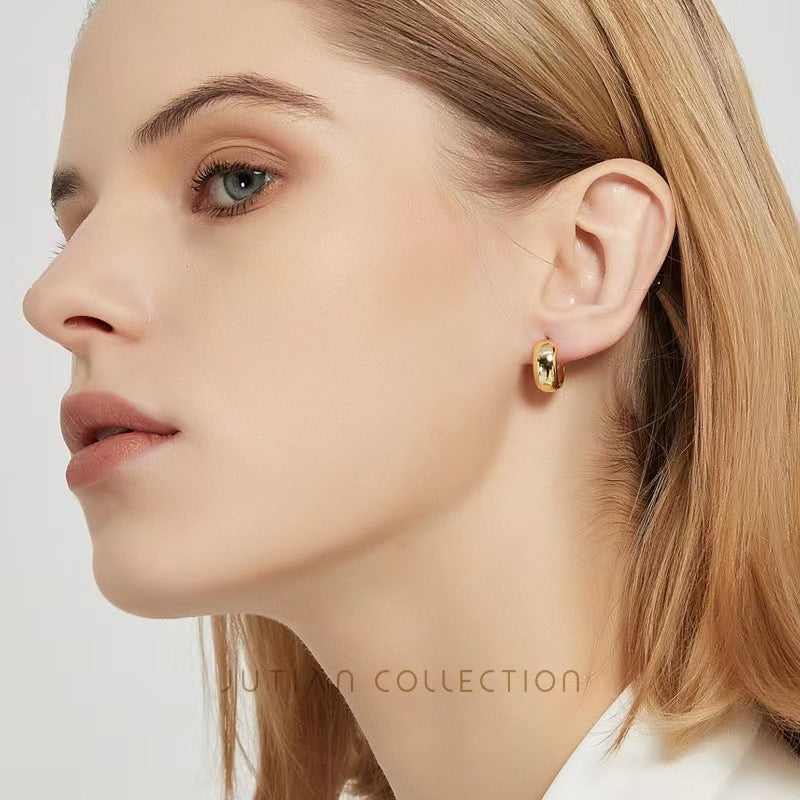 Style Simple Wide Face Design Advanced Earrings