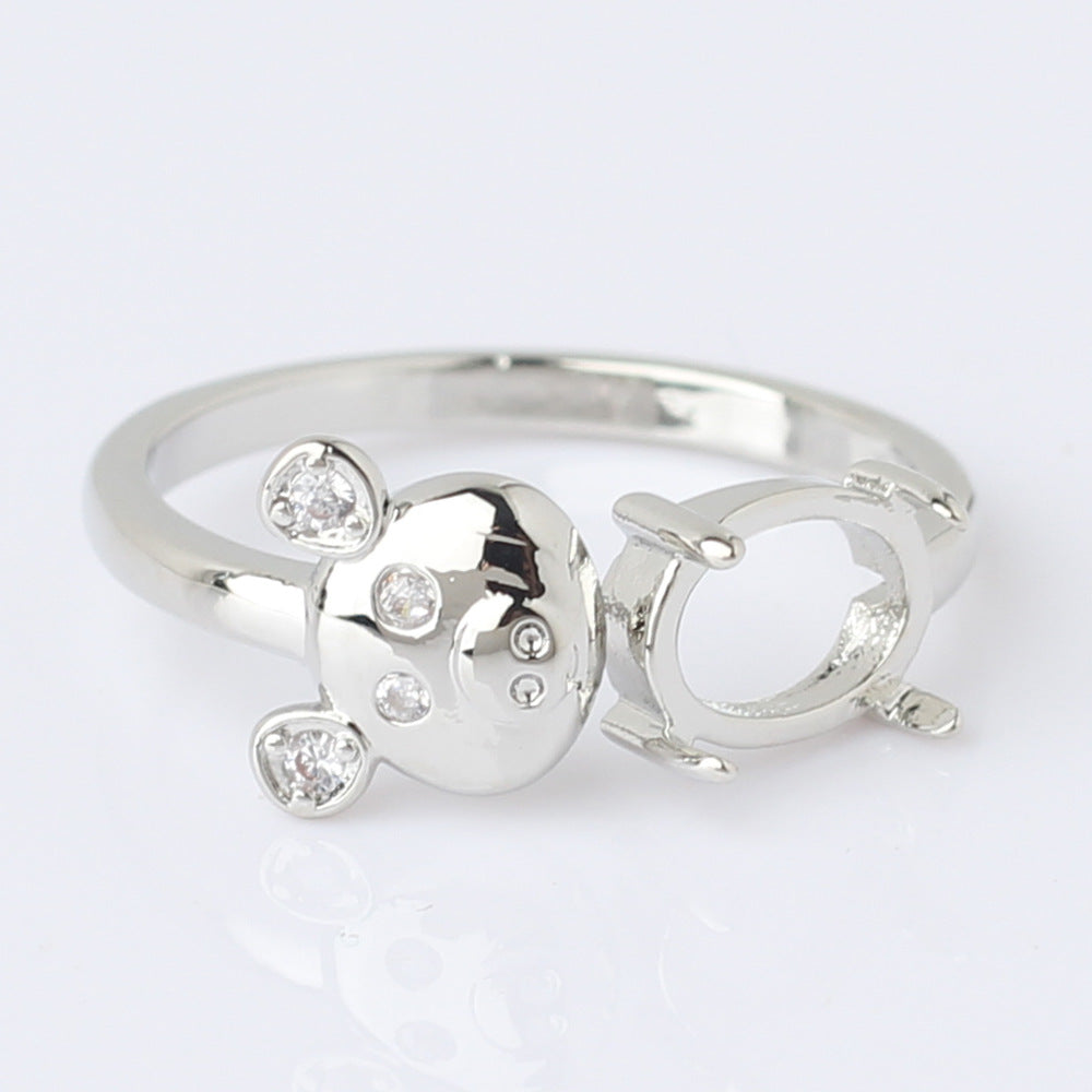 Frame Open Mouth Autumn Copper Alloy Electroplating Sier Rings