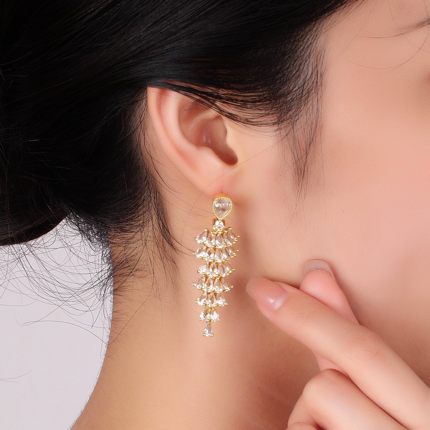 Women's Tassel Full Rhinestone Zircon For Design Earrings