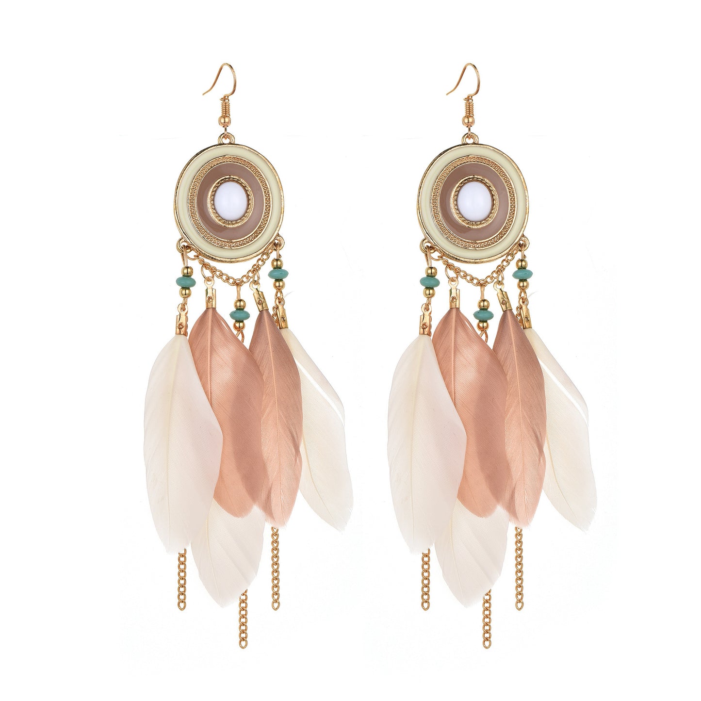 Ethnic Style Long Feather Temperamental Tassels Personality Earrings