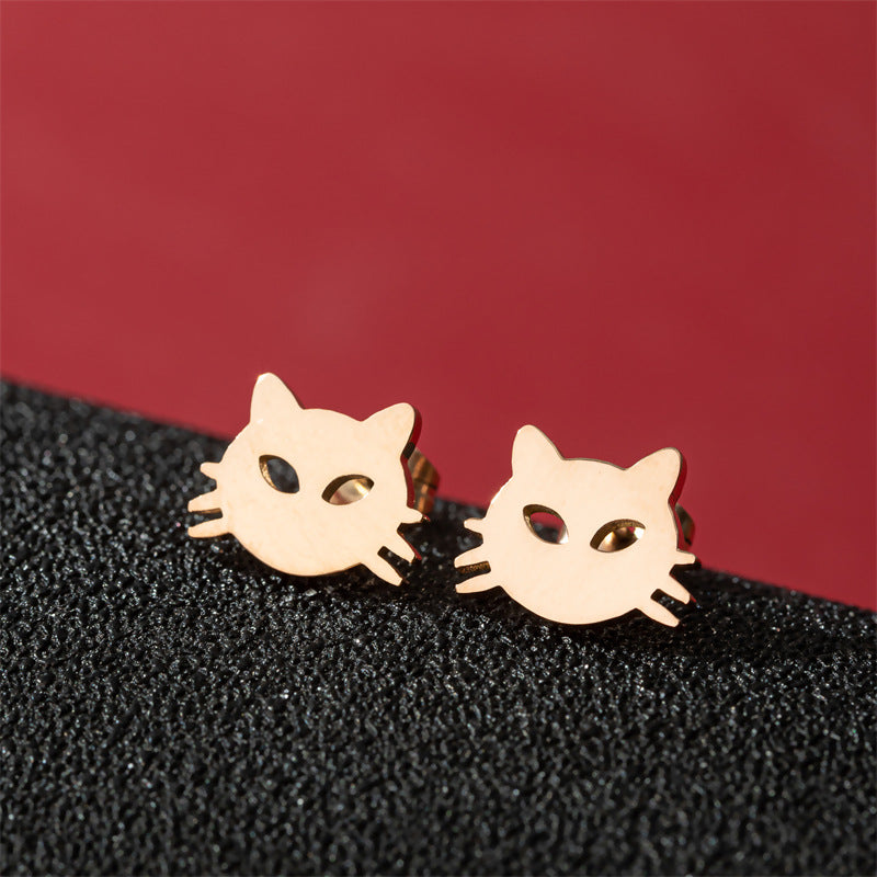 Fashion Small Ear Female Cute Stainless Steel Animal Pet Earrings