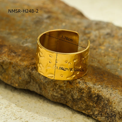 Gold Geometric Irregular Titanium Steel Versatile High-grade Rings